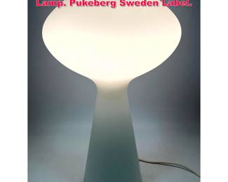Lot 86 Lisa JohanssonPape Mushroom Lamp. Pukeberg Sweden Label. 