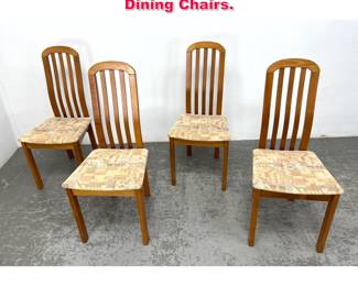 Lot 159 Set 4 Danish Modern Teak Slat Back Dining Chairs. 