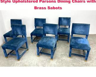 Lot 587 6 Mid Century Modern Baughman Style Upholstered Parsons Dining Chairs with Brass Sabots 