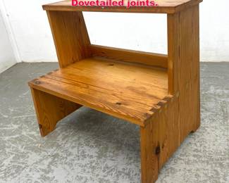 Lot 232 Pine step stool from France. Dovetailed joints.