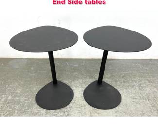 Lot 240 Pair Iron Guitar Pick Shaped Heavy End Side tables