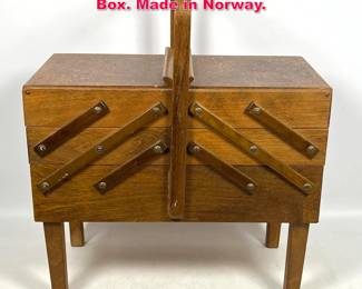 Lot 261 Vintage Telescoping Sewing Storage Box. Made in Norway.