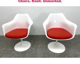 Lot 320 2 Eero Saarinen Tulip Dining Arm Chairs. Knoll. Unmarked. 