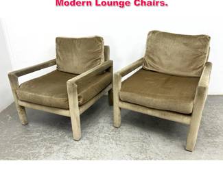 Lot 370 Pair Fully Upholstered Mid Century Modern Lounge Chairs. 