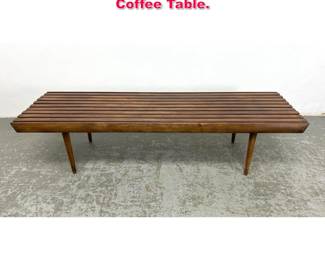 Lot 177 Mid Century Modern Slat Bench Coffee Table. 
