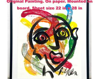 Lot 553 Robert Keil Abstract Modern Original Painting. On paper. Mounted on board. Sheet size 22 in x 28 in