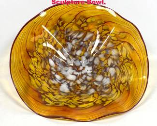 Lot 137 Signed Hand Blown Art Glass Sculpture Bowl. 