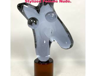 Lot 60 Art Glass Nude Form. Modernist Stylized Female Nude. 
