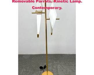 Lot 480 Origami Parrot Lamp, Light up Removable Parrots. Kinetic Lamp. Contemporary.