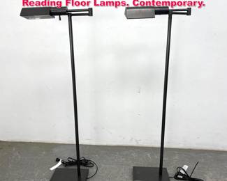 Lot 299 Pair Koch Lowy style Gunmetal Reading Floor Lamps. Contemporary. 
