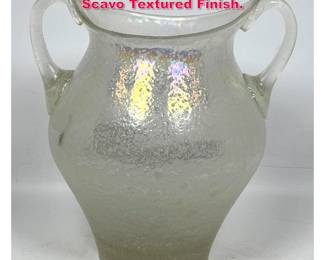 Lot 61 Heavy Glass Handled Urn with a Scavo Textured Finish. 
