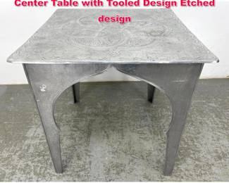 Lot 105 Middle Eastern Style Aluminum Cafe Center Table with Tooled Design Etched design