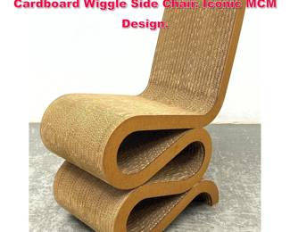Lot 148 FRANK GEHRY Corrugated Cardboard Wiggle Side Chair. Iconic MCM Design. 