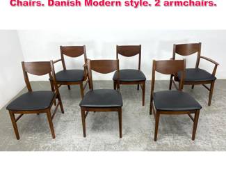 Lot 324 Set 6 American Modern Dining Chairs. Danish Modern style. 2 armchairs.