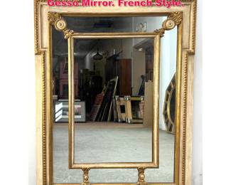 Lot 538 Vintage Decorator Gilt and Painted Gesso Mirror. French Style. 