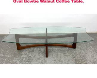Lot 3 Adrian Pearsall for Craft Associates Oval Bowtie Walnut Coffee Table. 
