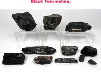 Lot 613 11 Piece Geology rock specimens. Black Tourmaline, 