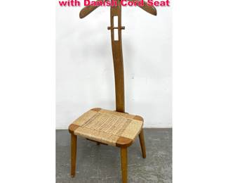 Lot 224 Mid Century Modern Sculpted Valet, with Danish Cord Seat