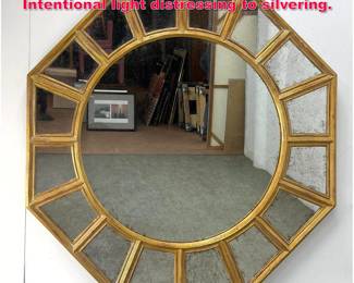 Lot 532 Octagonal Gilt Wood Wall mirror. Intentional light distressing to silvering.