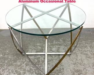 Lot 119 John Vesey Brass and Brushed Aluminum Occasional Table