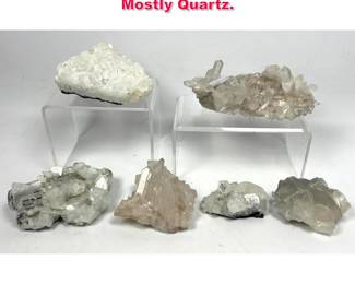 Lot 618 6 Piece Geology rock specimens. Mostly Quartz. 