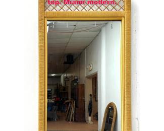 Lot 458 oven Cord Wall Mirror with Lattice top. Miami modern.