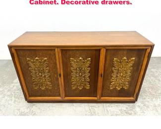 Lot 441 Mid Century Modern 3 Door Server Cabinet. Decorative drawers. 