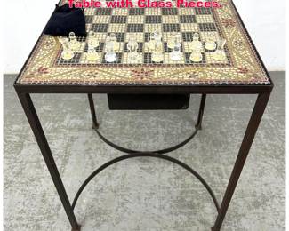 Lot 355 Contemporary Modern Mosaic Chest Table with Glass Pieces. 