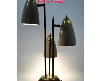 Lot 437 Mid Century Modern 3 Cone Table Lamp. 