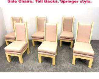 Lot 574 Set 6 Lacquered Horn Tile Dining Side Chairs. Tall Backs. Springer style. 