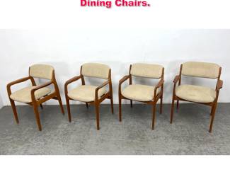 Lot 381 Set 4 Danish Modern Teak Arm Dining Chairs. 