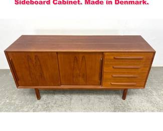 Lot 485 Danish Modern Teak Credenza Sideboard Cabinet. Made in Denmark. 