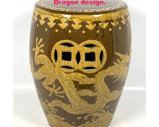 Lot 272 Korean Style Garden Seat Pedestal. Dragon design. 