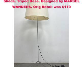Lot 391 MOOOI Modern Floor Lamp. Fabric Shade. Tripod Base. Designed by MARCEL WANDERS. Orig Retail was $119