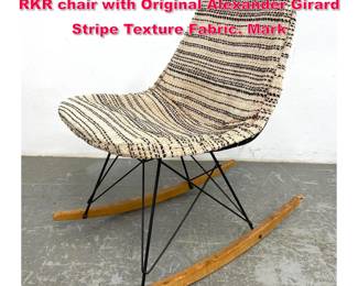 Lot 501 Charles Eames for Herman Miller RKR chair with Original Alexander Girard Stripe Texture Fabric. Mark