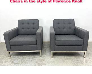 Lot 339 Pair Contemporary Club Lounge Chairs in the style of Florence Knoll