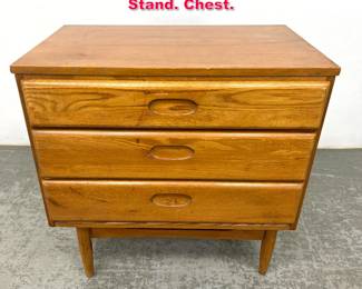 Lot 435 Modernist Oak 3 Drawer Night Stand. Chest. 