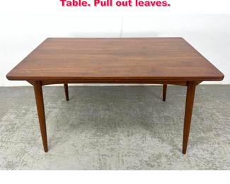 Lot 518 Danish Modern Refractory Dining Table. Pull out leaves. 