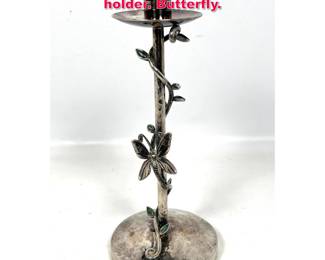 Lot 47 Emilia Castillo silver plate candle holder. Butterfly. 