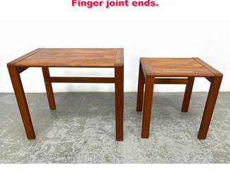 Lot 12 2pcs Danish Modern Teak Tables. Finger joint ends. 