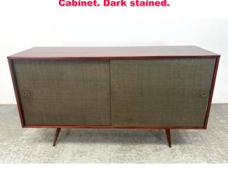 Lot 192 Paul McCobb Sliding Door Credenza Cabinet. Dark stained. 