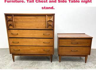 Lot 185 2pcs American Modern Bedroom Furniture. Tall Chest and Side Table night stand. 