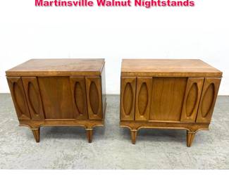 Lot 231 Pair Mid Century American of Martinsville Walnut Nightstands