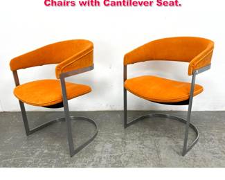 Lot 284 Pair Thayer Coggin Milo Baughman Chairs with Cantilever Seat. 