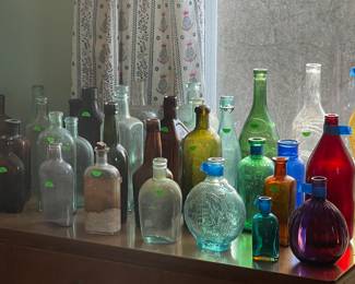 Hundreds of antique bottles
