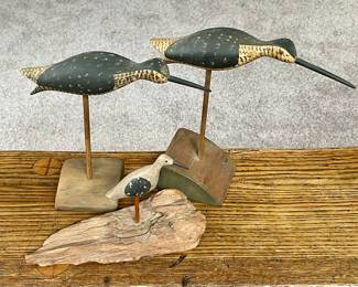 Stevens carved shorebirds