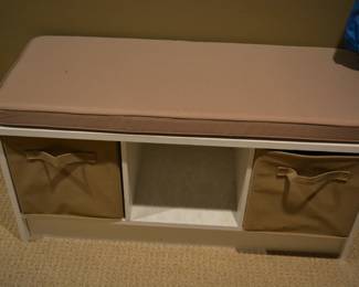 White bench with cover and inserts