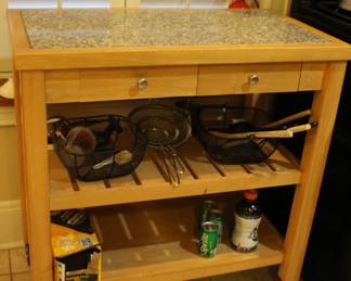 Kitchen serving stand on wheels