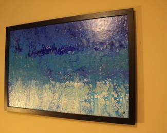 Framed original drip acrylic