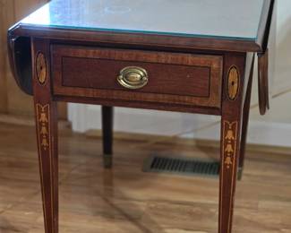 Stoneleigh mahogany drop leaf end table 